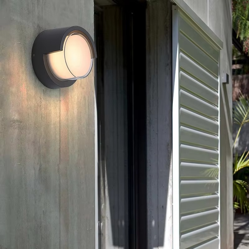 Modern LED Outdoor Wall Light with Motion Sensor in Black Waterproof