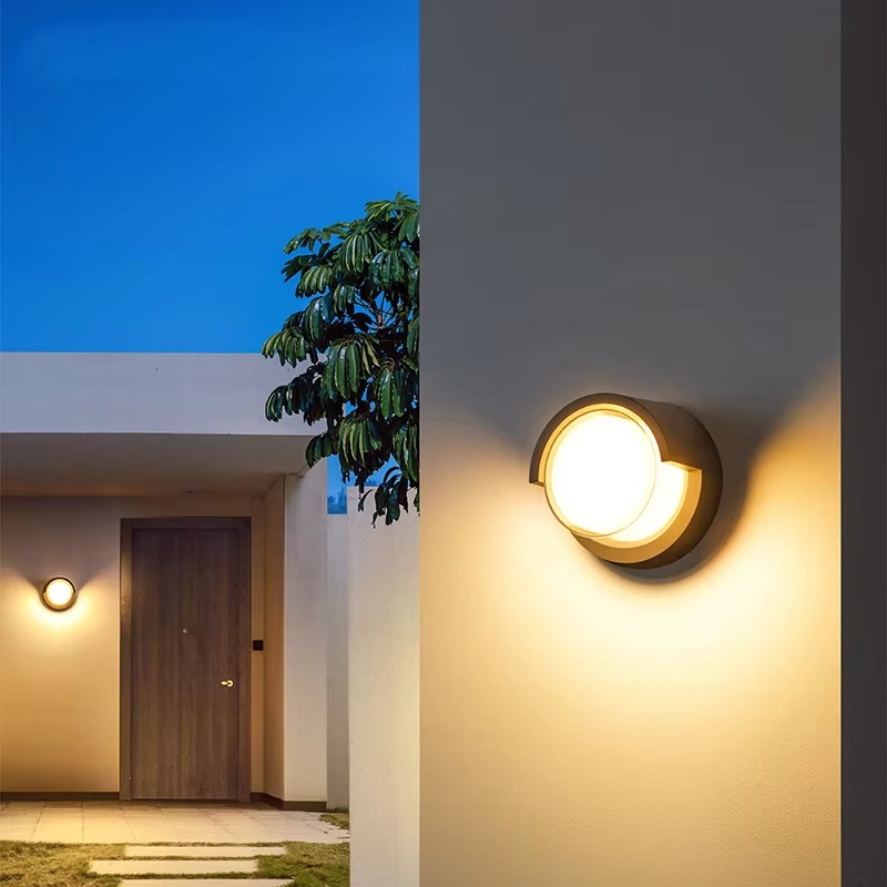 Modern LED Outdoor Wall Light with Motion Sensor in Black Waterproof