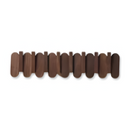 Walnut Wooden Wall Mounted Coat Rack with Flip Hooks