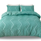 Lightweight Linen Comforter Set in Beige with Textured Stripe Pattern