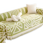 Boho Geometric Chenille Sofa Throw Blanket with Non Slip Design