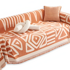 Boho Geometric Chenille Sofa Throw Blanket with Non Slip Design