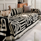 Boho Geometric Chenille Sofa Throw Blanket with Non Slip Design