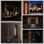Vintage Industrial Wall Light with LED Tube Bulb in Black Metal
