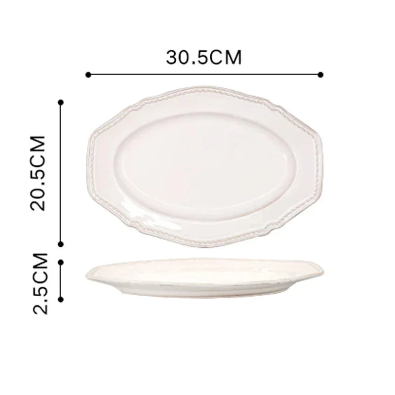 Nordic Vintage Ceramic Tableware Elegant Plates