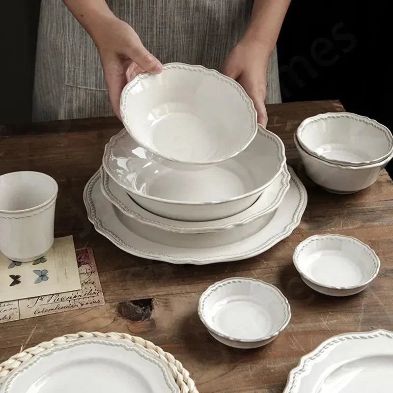 Nordic Vintage Ceramic Tableware Elegant Plates