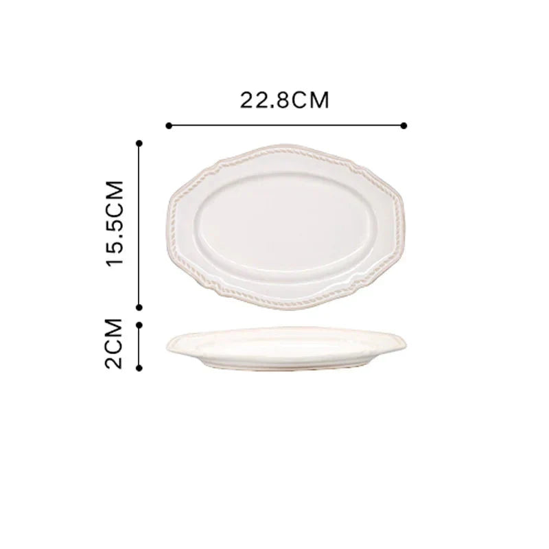 Nordic Vintage Ceramic Tableware Elegant Plates