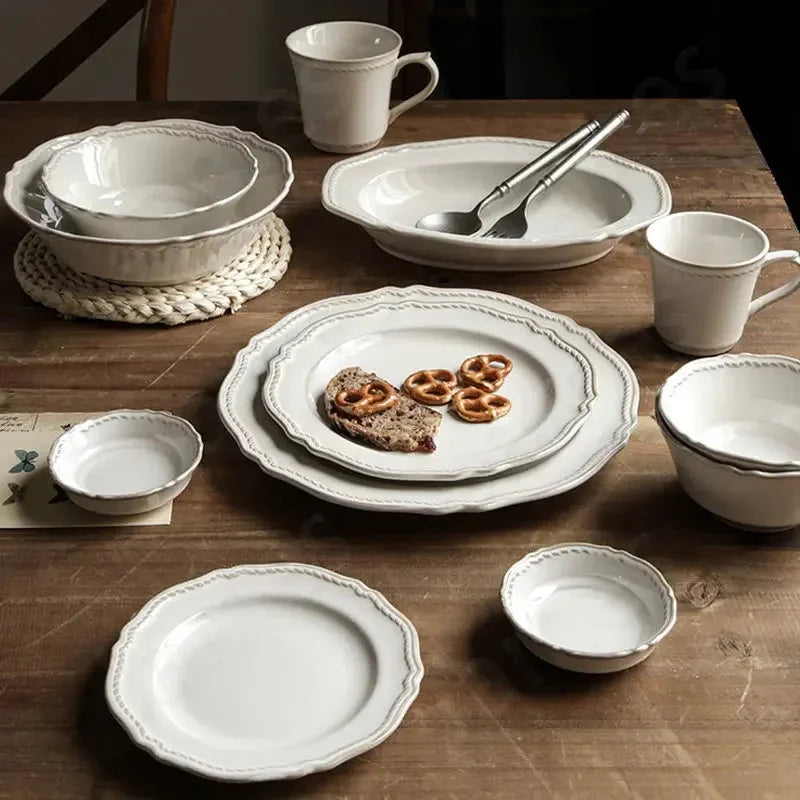 Nordic Vintage Ceramic Tableware Elegant Plates