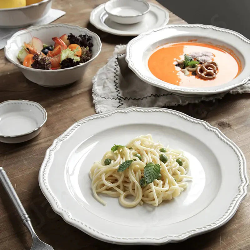 Nordic Vintage Ceramic Tableware Elegant Plates