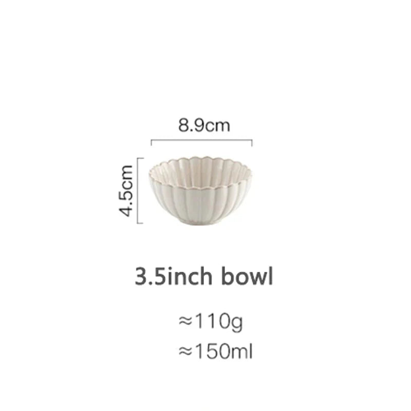 White Scalloped Ceramic Plates & Bowls Elegant Dinnerware