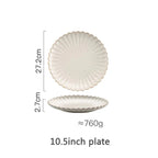 White Scalloped Ceramic Plates & Bowls Elegant Dinnerware