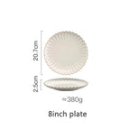 White Scalloped Ceramic Plates & Bowls Elegant Dinnerware