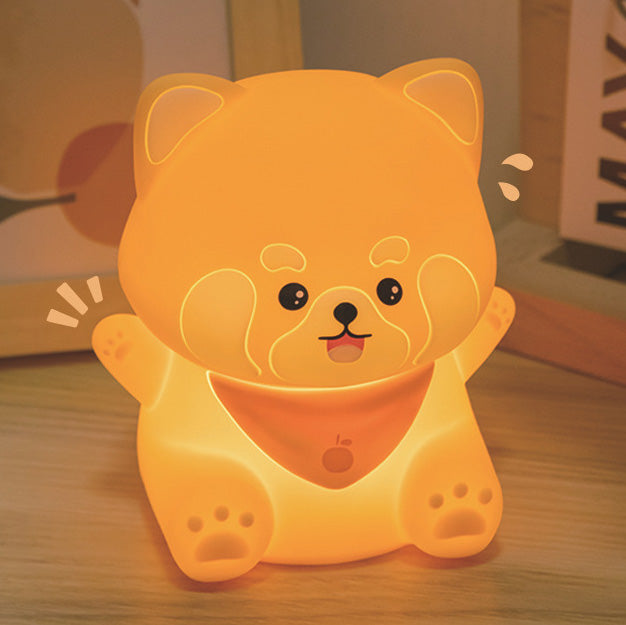 Raccoon LED Night Light Rechargeable Silicone Tap Lamp