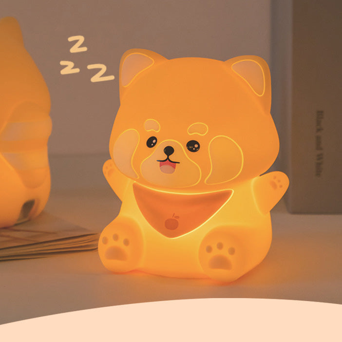 Raccoon LED Night Light Rechargeable Silicone Tap Lamp